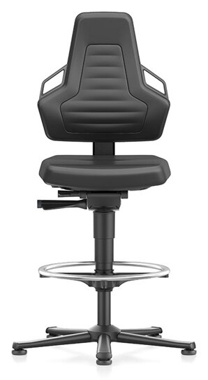 Chaise de travail Labor ESD NEXXIT 3 à patins et anneau de réglage, cuir synthétique, poignées anthracite #zoom-1