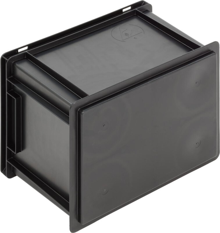 ESD Behälter New Box NB MC, Griffleisten, schwarz, 400 x 300 x 270 mm #2