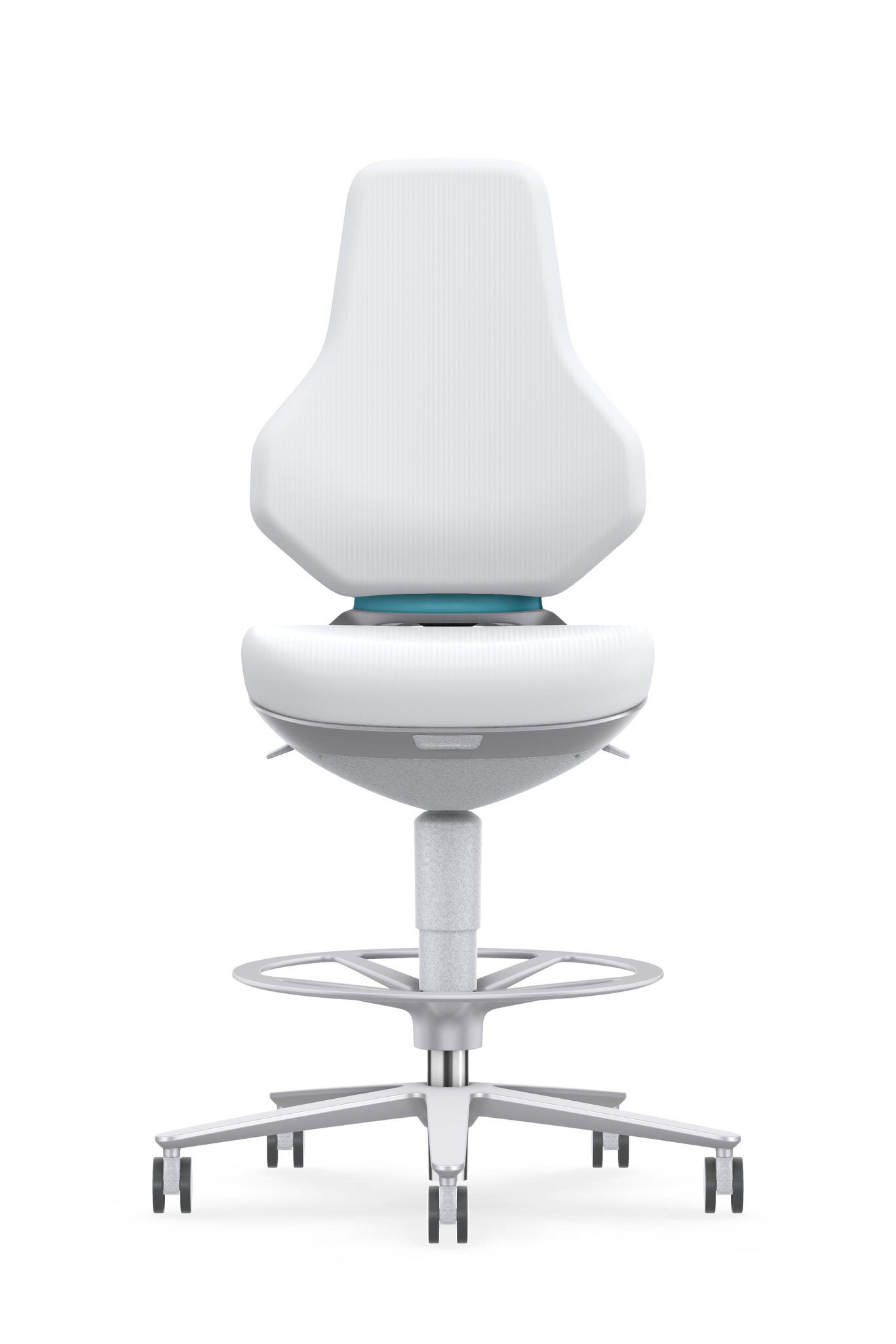 Salle blanche ESD TEXON 4 siège de travail pivotant, avec roulettes d'assise et repose-pieds, Skintec blanc #zoom-5
