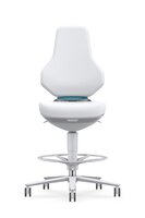 Salle blanche ESD TEXON 4 siège de travail pivotant, avec roulettes d'assise et repose-pieds, Skintec blanc #thumbnail-5