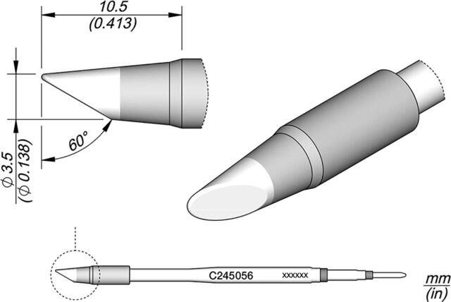 Lötspitze abgeschrägt, D: 3,5 mm, C245056