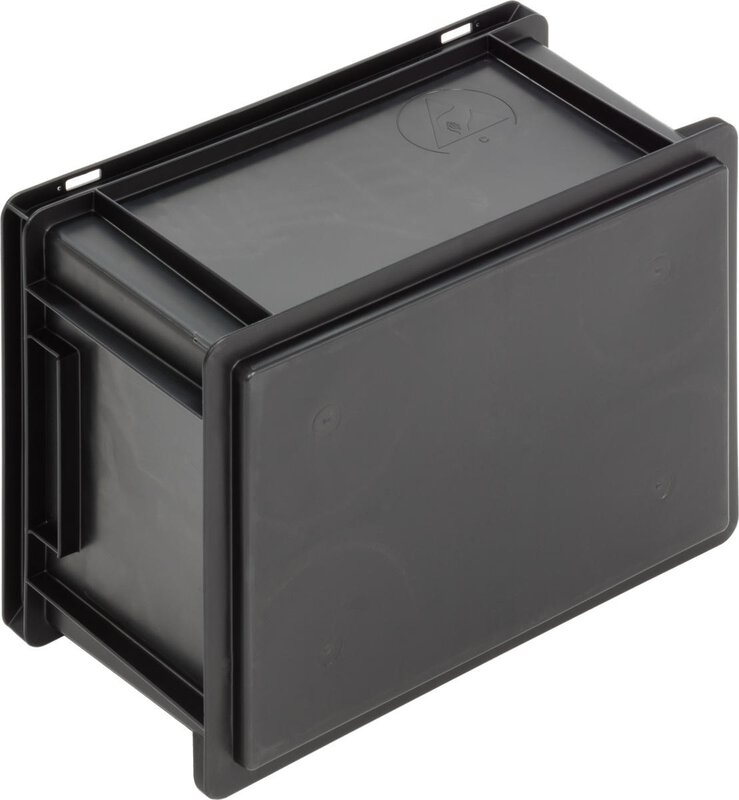 Bac ESD New Box NB MC, poignées, noir, 400 x 300 x 220 mm #2