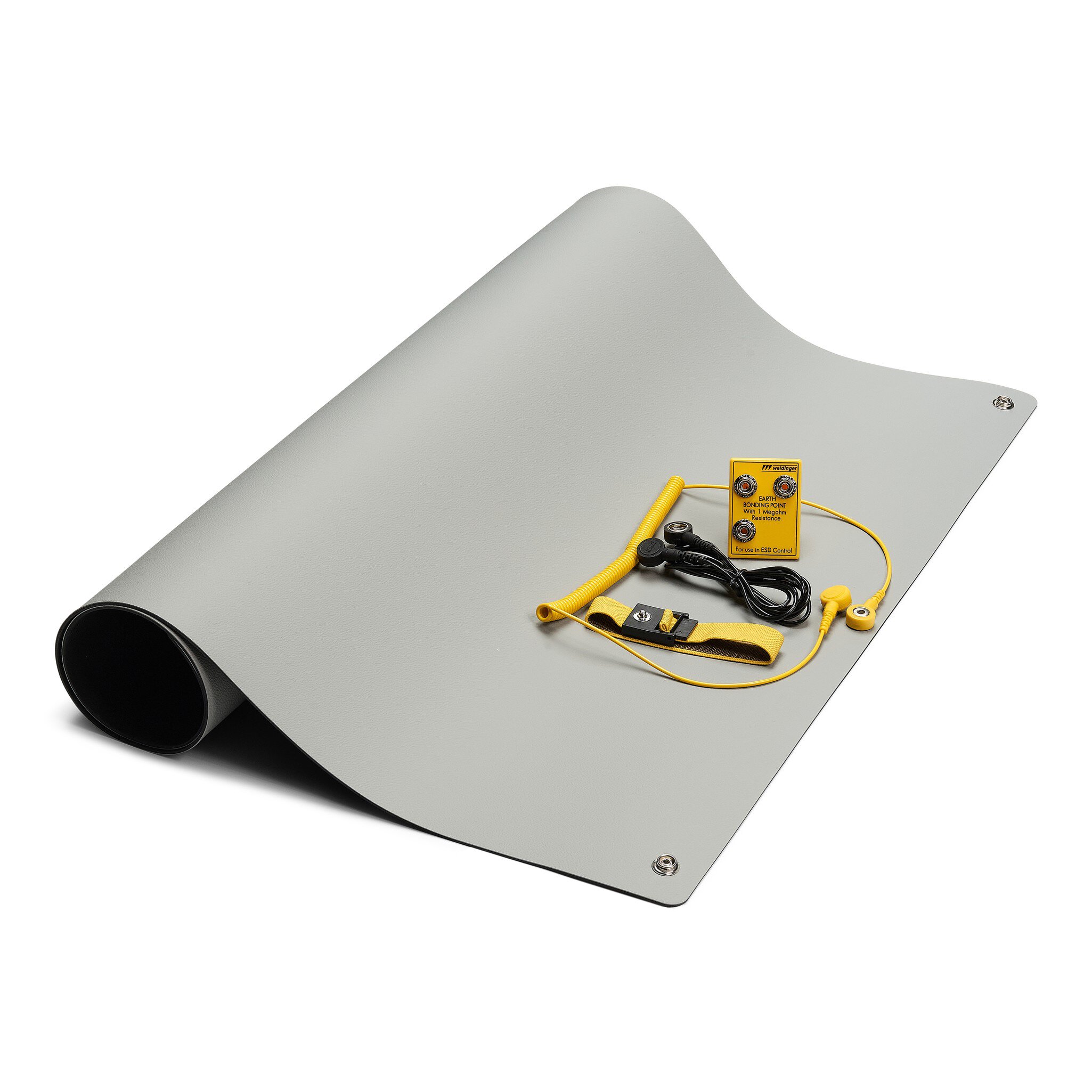 Tappetini da tavolo ESD Set M Pro Swiss, 600 x 900 mm, spina di messa a terra svizzera, set da 5 pezzi #zoom-1