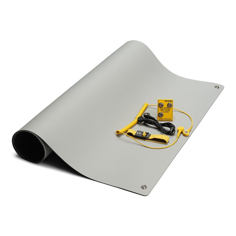 Tappetini da tavolo ESD Set M Pro Swiss, 600 x 900 mm, spina di messa a terra svizzera, set da 5 pezzi #1