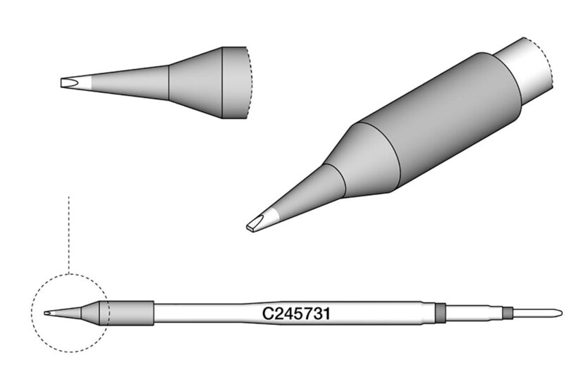 punta di saldatura a forma di scalpello, 0,6 x 0,3 mm #2
