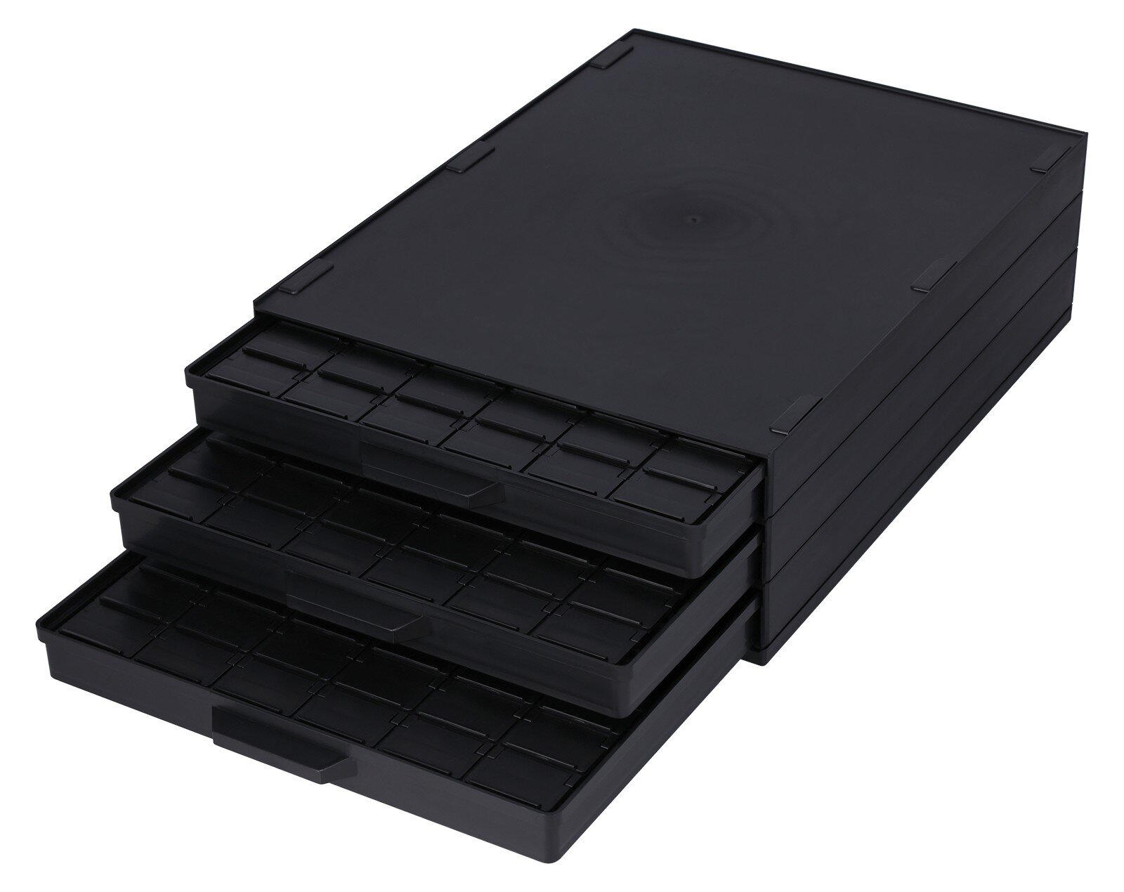 ESD SMD Schrank 340/22 ESD-CON, 3 Schubladen á 72x SMD Box N2, schwarz #zoom-1