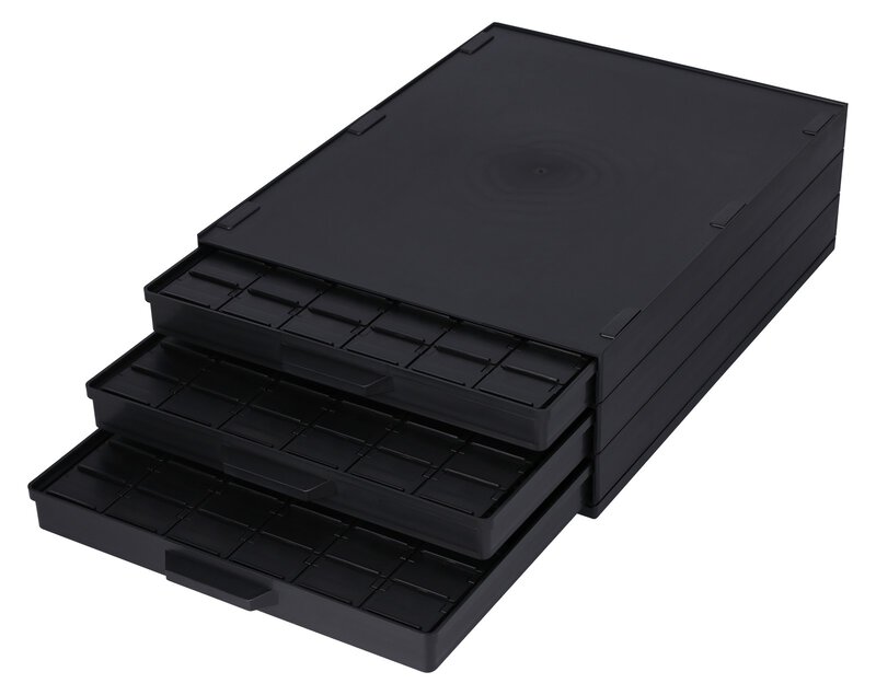 ESD SMD Schrank 340/22 ESD-CON, 3 Schubladen á 72x SMD Box N2, schwarz