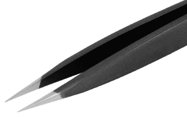 ESD Pinzette, mit dicken und flachen Spitzen, 120 mm