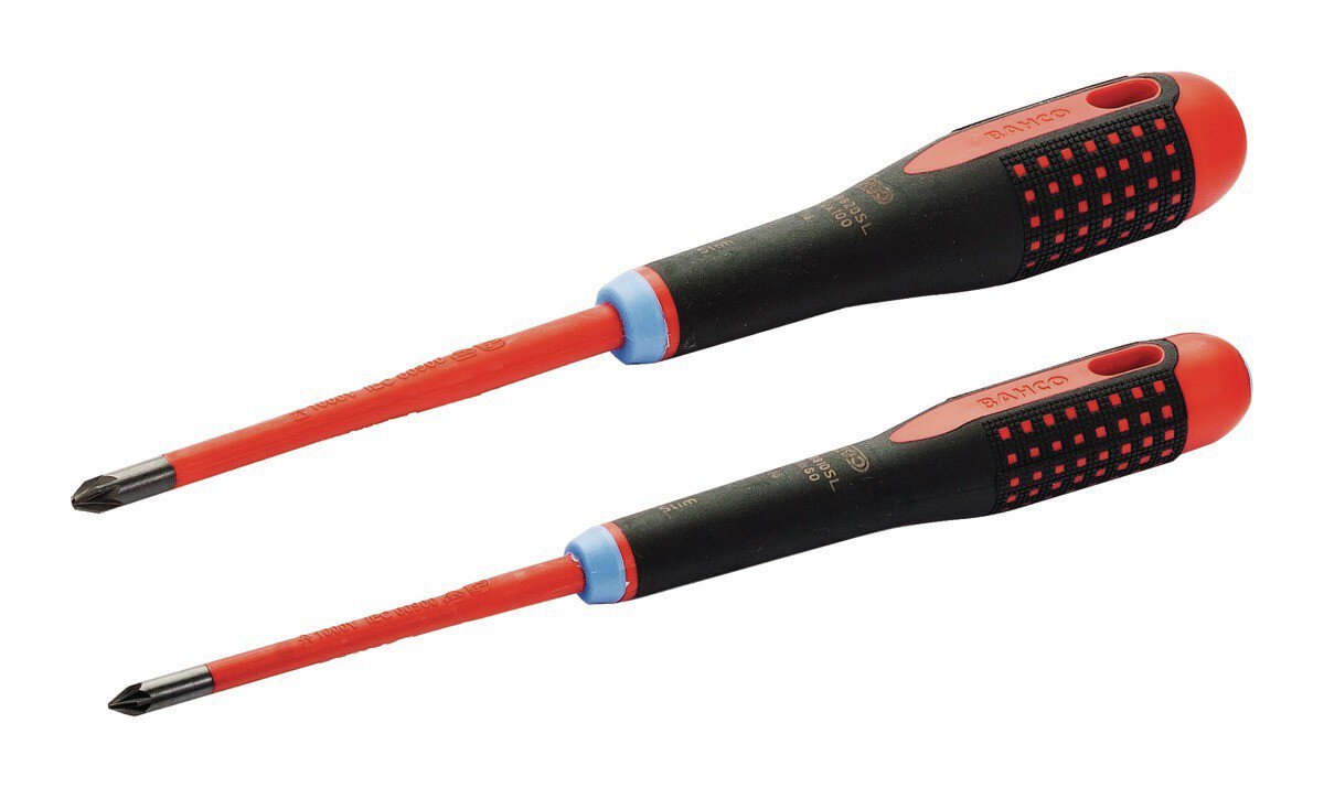 Satz gemäß VDE isolierte, schlanke ERGO™-Schraubendreher mit 3-Komponenten-Griff für Pozidriv Schrauben, 2-teilig #zoom-1