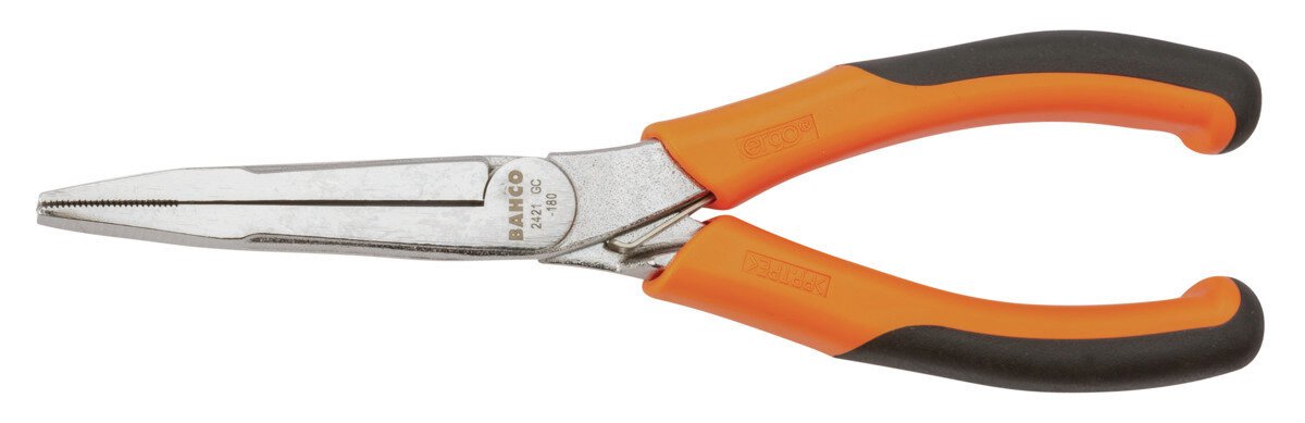 Lange ERGO™ Flat nose pliers with two-component grips and chrome finish, 180 mm, industrial packaging #zoom-3
