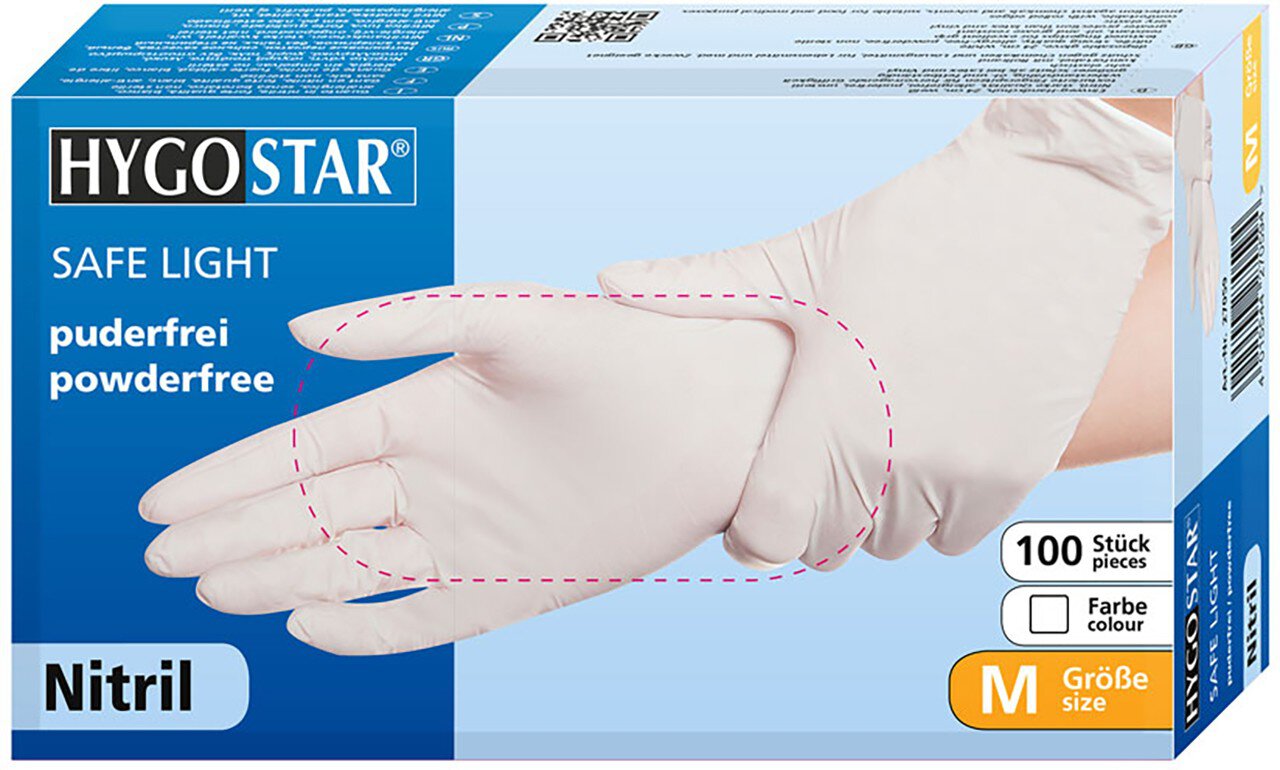 Hygostar gants nitrile SAFE PREMIUM, blanc, taille S, non poudré #zoom-2