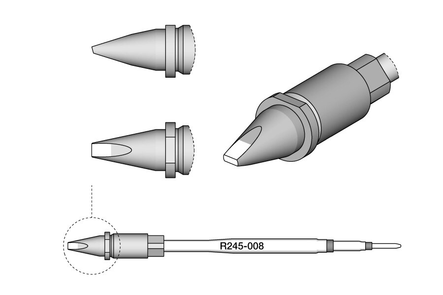 Grot lutowniczy R245, kształt dłuta, 2,2 x 1 mm #zoom-2