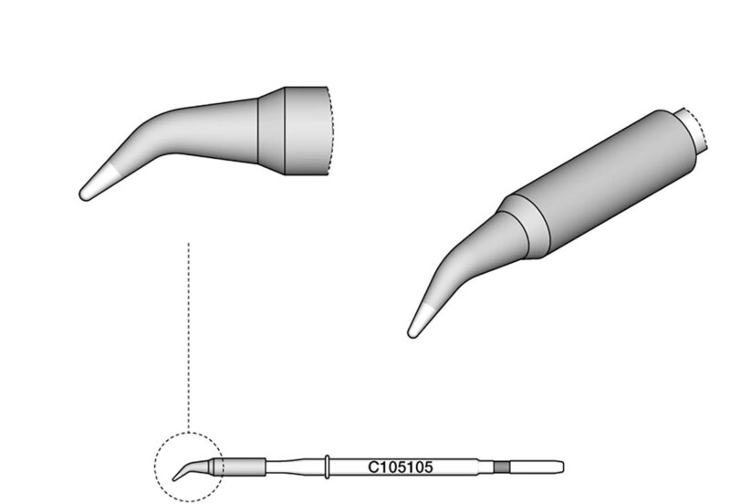 Soldeerstift conisch gebogen, D: 0,3 mm, C105 #2