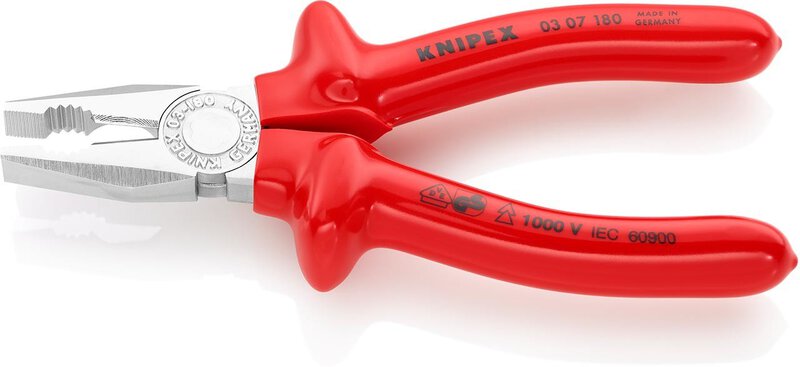 Combination pliers, chrome-plated, dip-insulated, VDE-tested, 180 mm #2