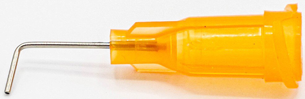 Dosiernadel 0,5", 90° gewinkelt, Gauge 23, orange, abgewinkelt #zoom-1