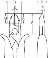 Seitenschneider mit Celluloseacetat-Griffen, vernickelt und verchromt, für Stahldraht, 160 mm #thumbnail-2