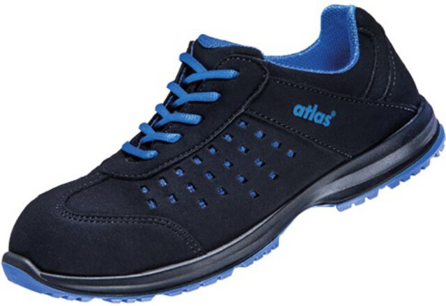 ESD chaussure basse à lacer, Sportline, pour femme, noir/bleu, pointure 36
