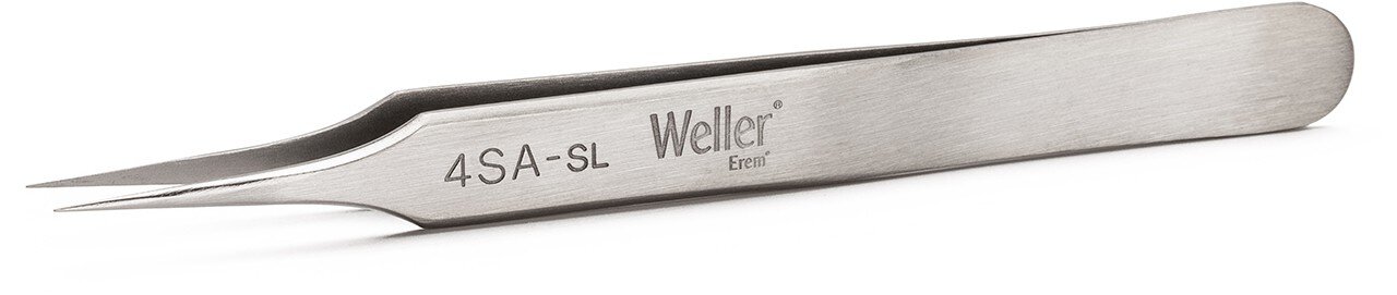 Weller Erem 4SASL Precision Tweezers with Very Pointed Tips with Stainless Steel #zoom-1