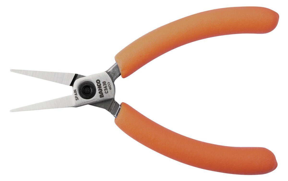 Pince plate compacte avec poignées en PVC orange 129 mm, emballage industriel #zoom-3