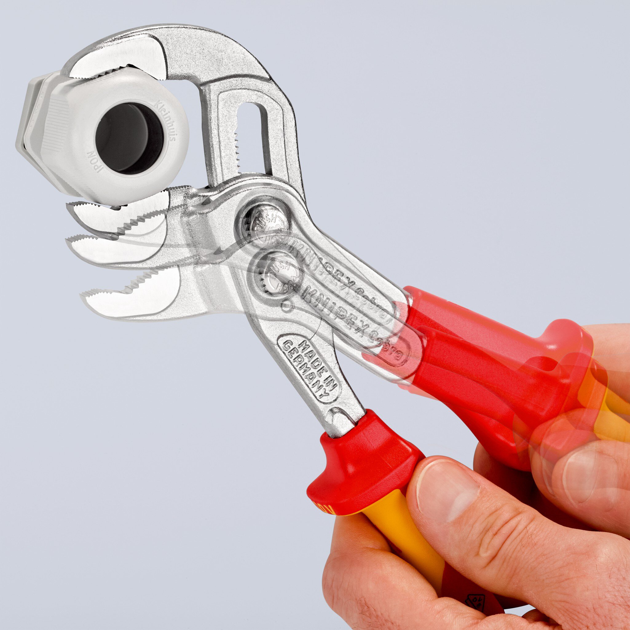 Cobra® VDE Pince à pompe à eau high-tech, isolée, isolée avec gaines multi-composants, testée VDE, chromée, 250 mm (carte SB/blister) #zoom-3