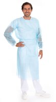 Kittel, PP, PE teil-laminiert, 115x135cm, Nackenbindeband, Strickbündchen, blau, Größe L #thumbnail-1