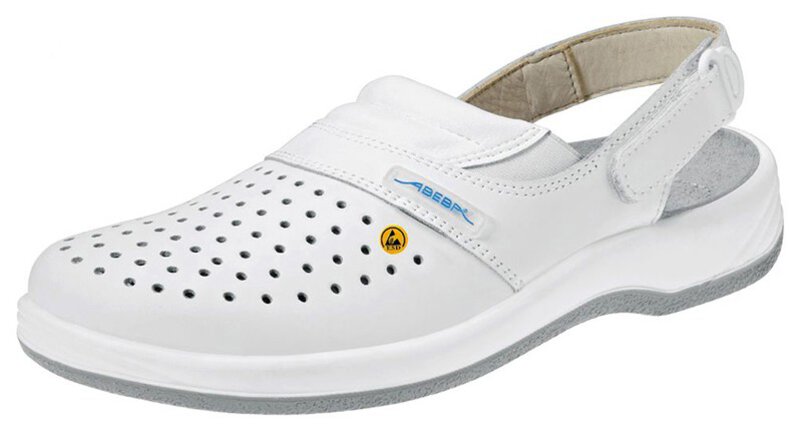 ESD Clogs weiß, Berufsschuhe Arrow perforiert, Größe 46