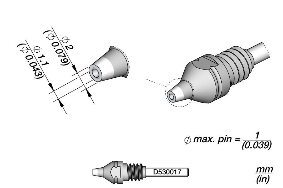 Desoldering tip Ø1.1 S1, D530017 #zoom-1