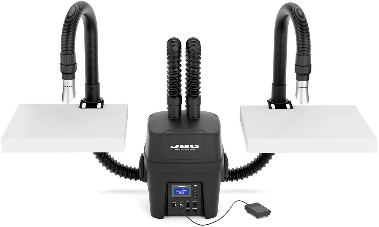 Kit di aspirazione ESD FAE1-1K2B per fumi di saldatura, per 2 postazioni di lavoro, 180 m³/h, 120 V #zoom-1