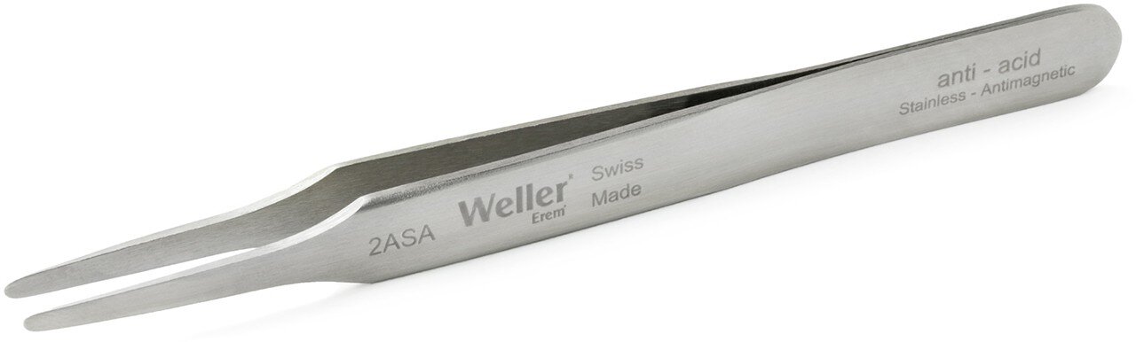 Weller Erem 2ASA Precision Tweezers with Flat Rounded Tips for Gripping Components #zoom-4