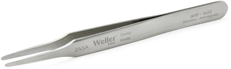 Weller Erem 2ASA Precision Tweezers with Flat Rounded Tips for Gripping Components #4