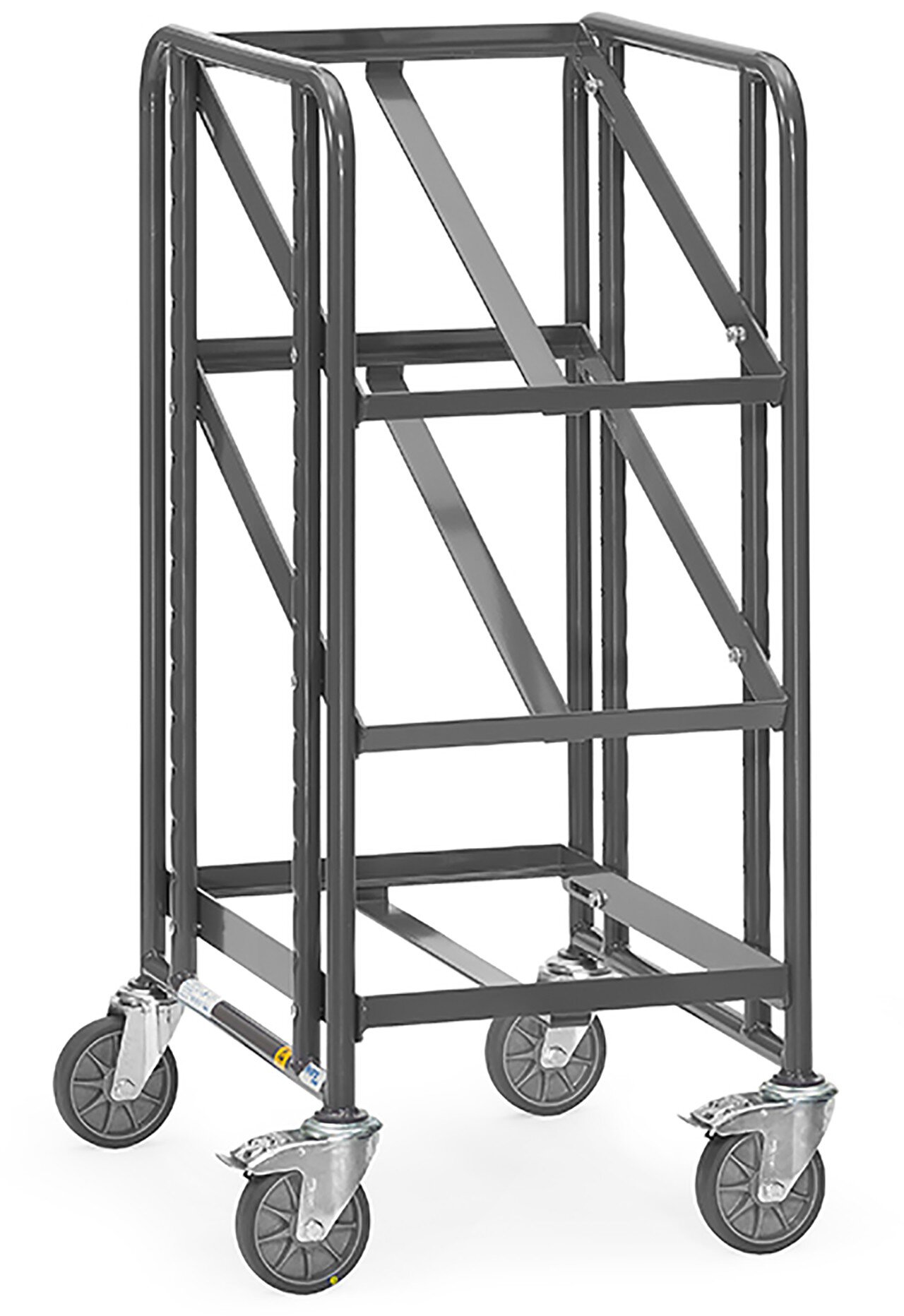 ESD-Eurokastenwagen, Tragkraft 250kg, mit 3 offenen Etagenrahmen für je 1 Eurokasten, 610x410mm #zoom-1