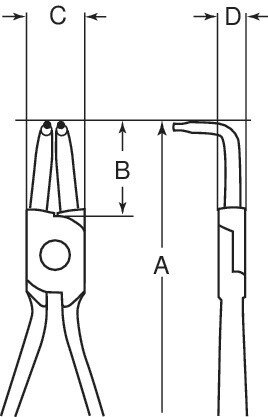 Pliers for internal retaining rings with straight jaws, chrome-plated, 8 to 25 mm #zoom-3