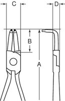 Pliers for internal retaining rings with straight jaws, chrome-plated, 8 to 25 mm #thumbnail-3