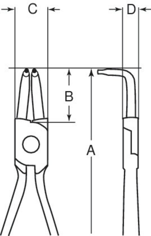 Pliers for internal retaining rings with straight jaws, chrome-plated, 8 to 25 mm #3