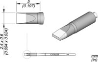 Panne à souder en forme de burin, droite 2,4 x 0,6 mm #thumbnail-1