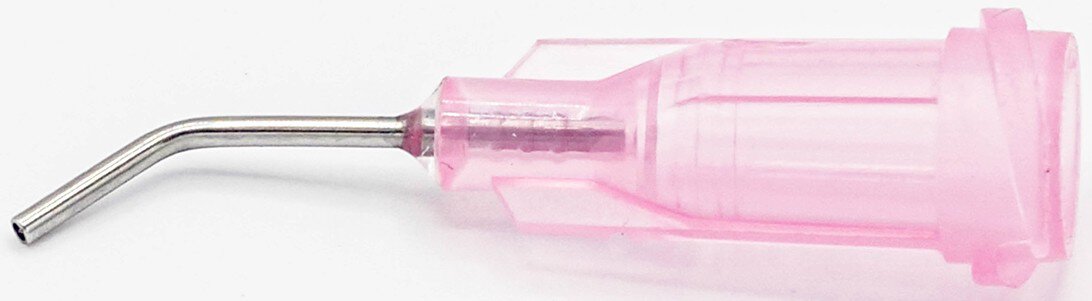 Dosiernadel 0,5", 45° gewinkelt, Gauge 20, pink, abgewinkelt #zoom-1