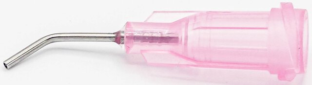 Dispensing needle 0.5", 45° angled, gauge 20, pink, angled
