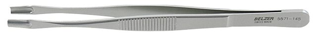 Placement tweezers, stainless steel, smooth gripping surfaces, 145 mm