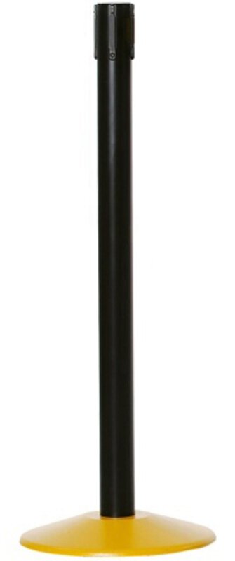 Belt barrier posts, post tube black, base plate yellow