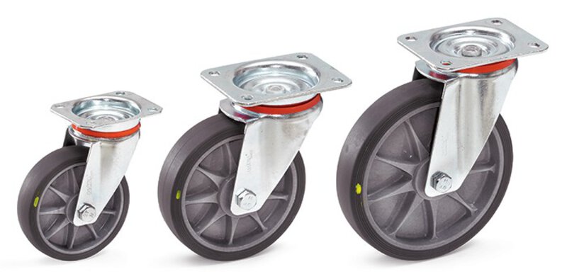 Zwenkwiel, wielen met TPE-ESD banden, 160x40mm.