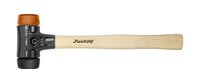 Soft Face Hammer Safety medium soft/ hard with hickory wood handle, round striking head 40, 325mm (26612). #thumbnail-1