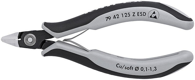 ESD Präzisions-Elektronik-Seitenschneider, für weiche Materialien, 125 mm