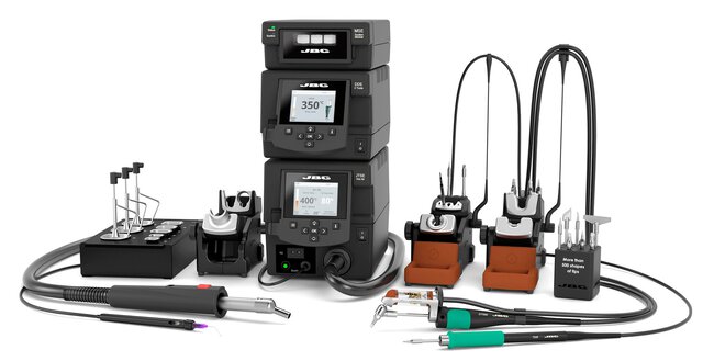 Stazione di riparazione RMSD-2QB, con dissaldatore DT530, manipolo T245 e ferro ad aria calda JT-T2A