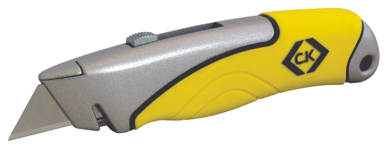 Cutter knife with 2 component handle, retractable