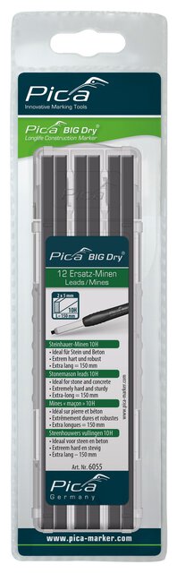 Pica BIG DRY Set de mines taille-pierre 10H, emballage SB