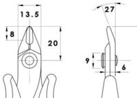 Zijsnijders, spits, 3 mm staaldikte; handgreep St #thumbnail-2
