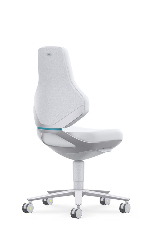 ESD cleanroom TEXON 2 industrial swivel chair, with castors, Skintec white #5