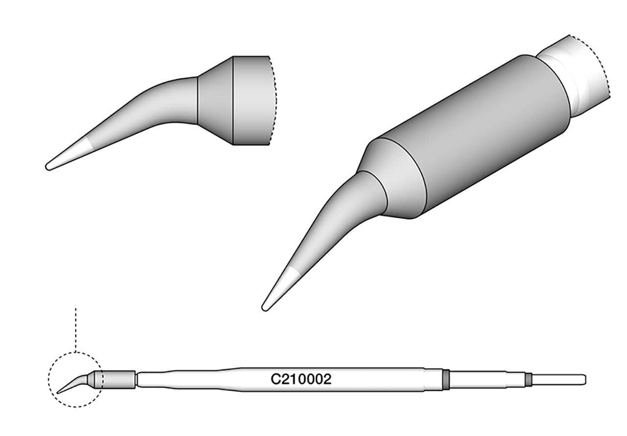 Lötspitze für T210-A / T210-NA, spitz, gewinkelt, C210002 #zoom-2