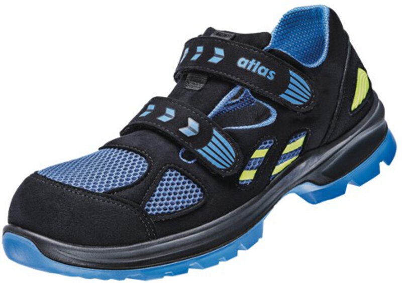 Sandale ESD FLASH 4600, W14, S1, Mesh, unisexe, noir/bleu royal/jaune fluo, taille 49 #1