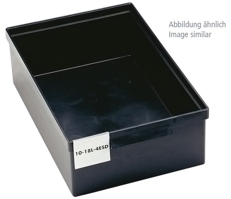 ESD-Lagerkasten, 185 x 490 x 250 mm, schwarz